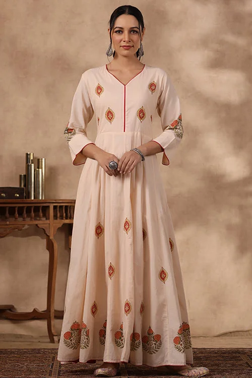 Shuddhi Peach And Orange Long Dress