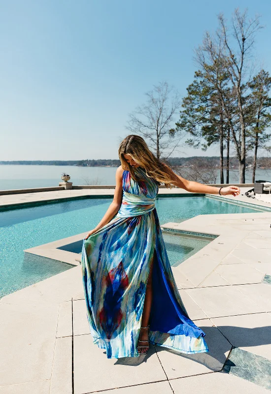 Work Of Art Maxi Dress - Blue Multi