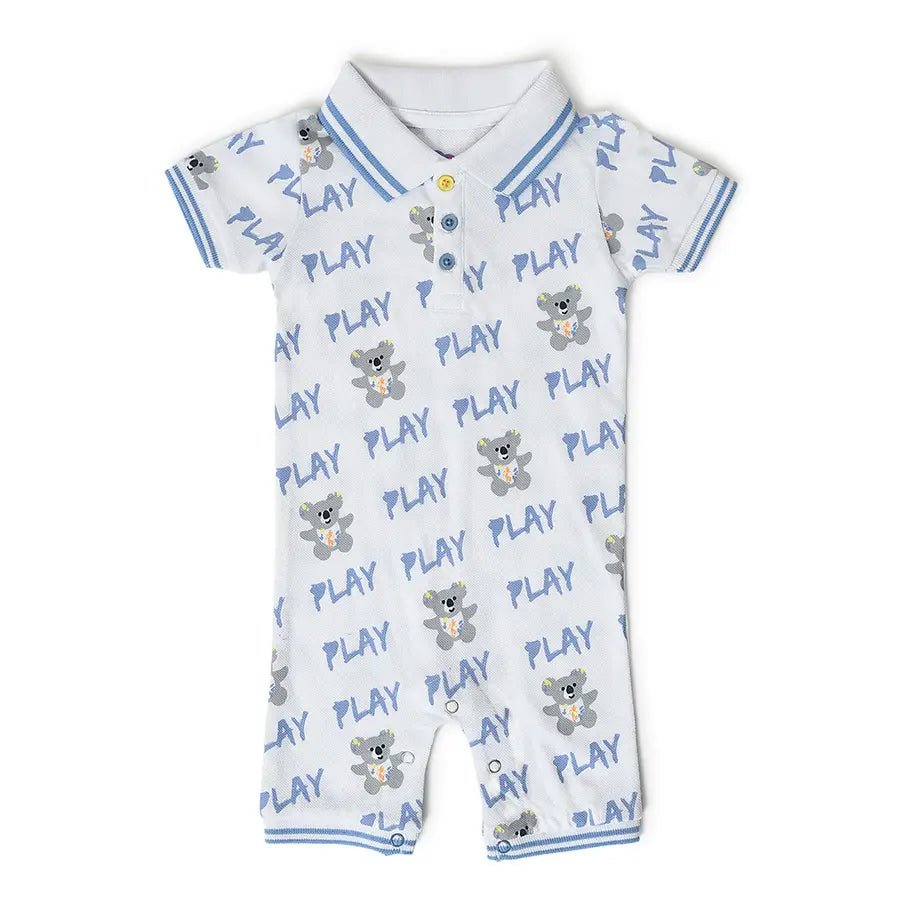 Kids Bear Print Playsuit