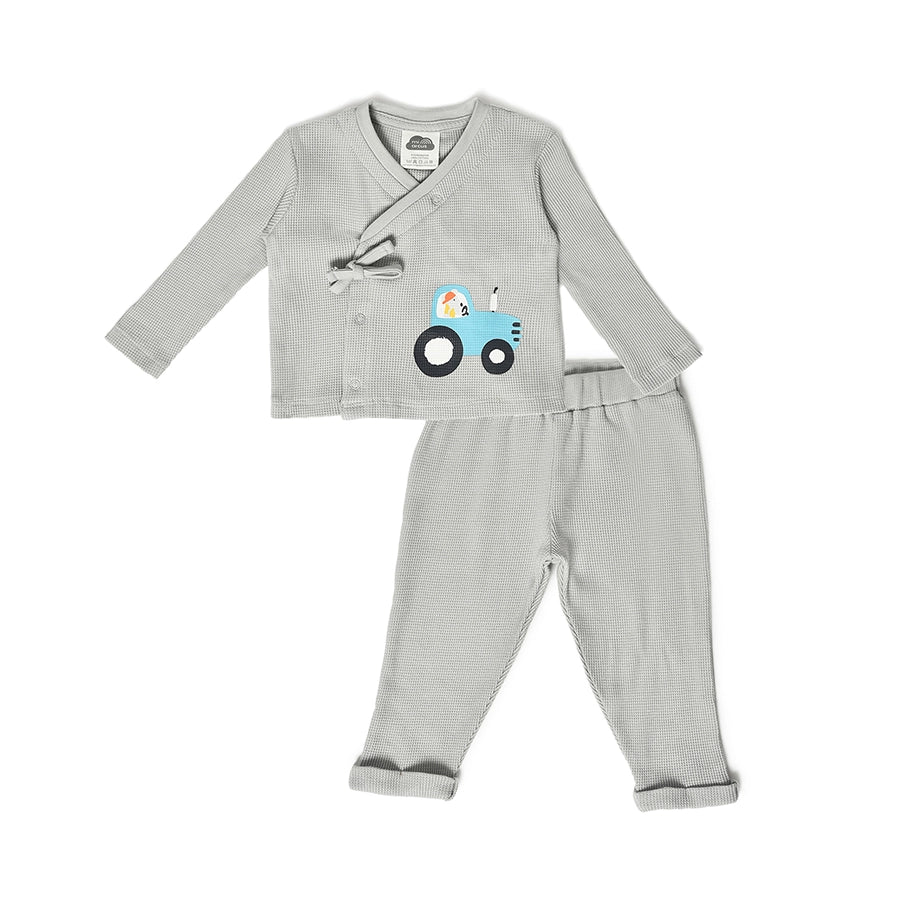 Farm Friends Printed Wrap Over Pyjama Set for Baby Boy