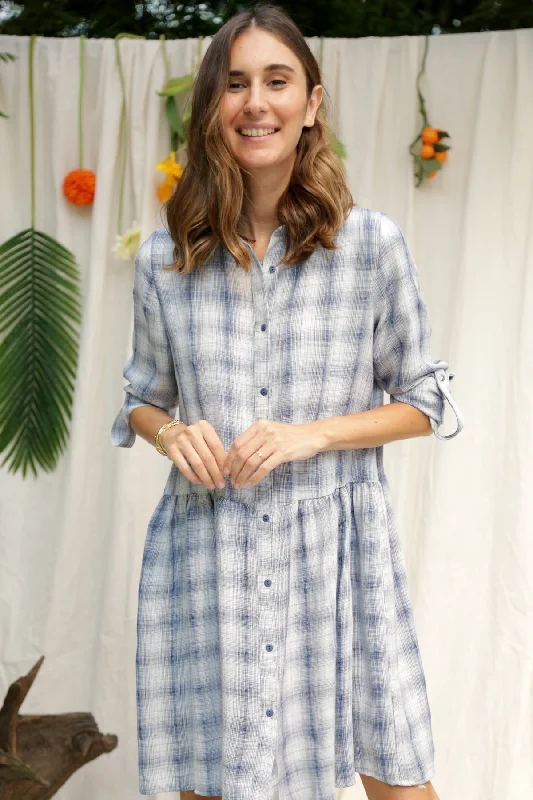 Blue Shabby Shirt Dress