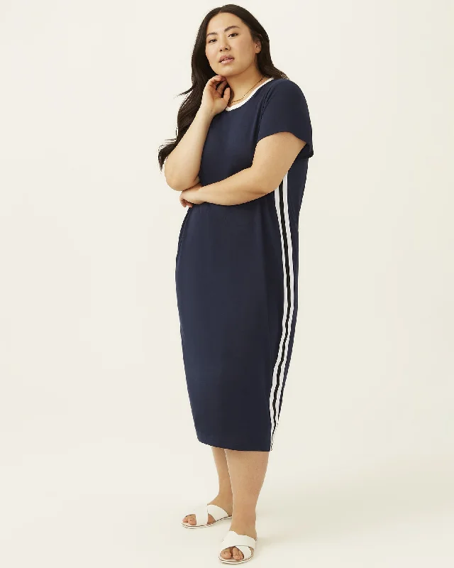 Eloise Sporty Stripe T-Shirt Dress | Navy