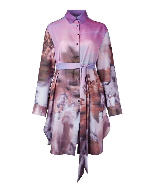 Wild Horses Shirt Dress | Pink